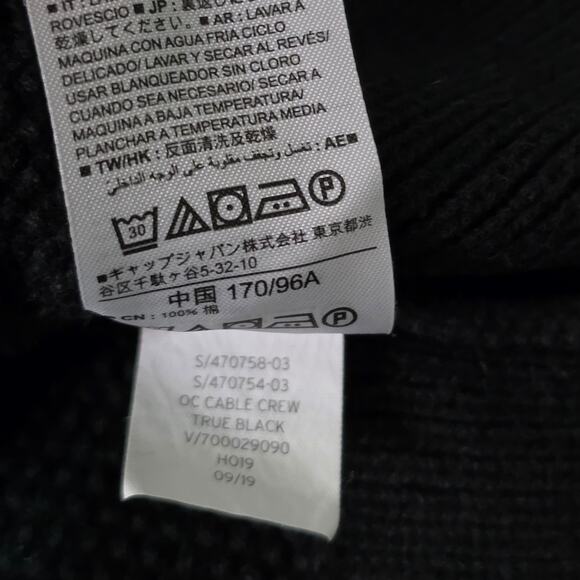 GAP Cable Knit Pullover Sweater Women’s M Black Cotton Crewneck - Picture 6 of 6